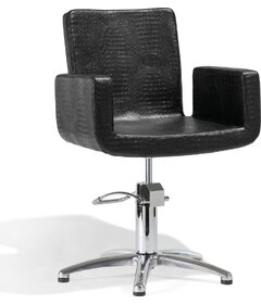 ATTRACTIO kadeřnická židle Croco, černá, křížová podstava