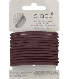 Sibel hnedé 12ks gumičky do vlasů hrubé