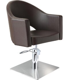 Sibel Magnus kadeřnická židle hnědá, čtvercová podstava