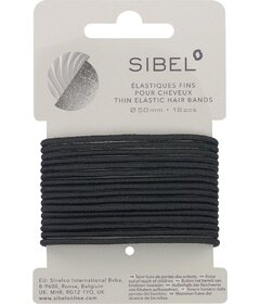 Sibel čierne 16ks gumičky do vlasů tenké