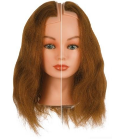 Cvičná hlava LEFT + RIGHT, 100% lidské vlasy 