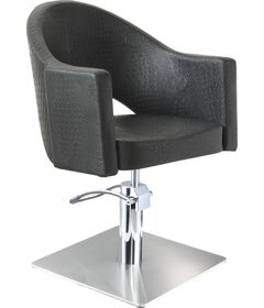 Sibel Magnus kadeřnická židle Croco černá, čtvercová podstava