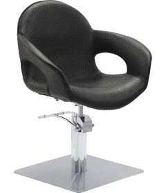 Sibel CAPRICIOUS kadeřnická židle Croco černá, čtvercová podstava