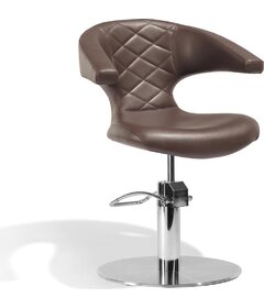 SENSUALIS kadeřnické křeslo, hnědá, kruhová podstava