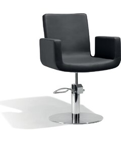 Kadeřnická křeslo ATTRACTIO černé, kruhová podstava