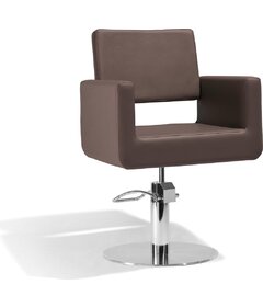 FELICITAS kadeřnické křeslo, hnědá, kruhová podstava