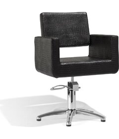 FELICITAS kadeřnická židle Croco, černá, křížová podstava