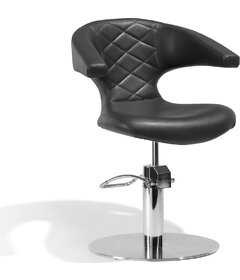 SENSUALIS kadeřnická židle, černá, kruhová podstava