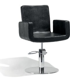 ATTRACTIO kadeřnická židle Croco, černá, kruhová podstava