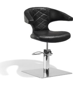 SENSUALIS kadeřnická židle Croco, černá, podstava čtverec