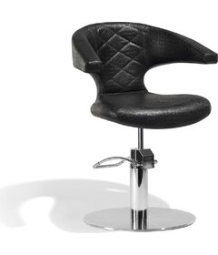 SENSUALIS kadeřnická židle Croco, černá, kruhová podstava