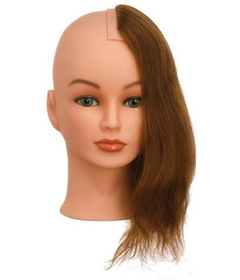 Cvičná hlava HALF bobon, 100% lidské vlasy 25-35cm