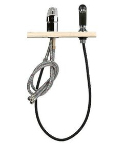 Náhradní baterie, chromová s černou sprchou