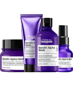 L'Oréal Professionnel Keratin Alpha Sleek Set šampon 300ml + maska 250ml + kúra 200ml + sérum 50ml