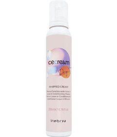 Inebrya Ice Cream Dry-T Whipped Cream bezoplachová hydratační pěna na vlasy 200ml