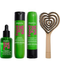 Matrix Food For Soft šampon 300ml + kondicionér 300ml + sérum 50ml + My-She BlowHeart Beige kartáč