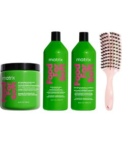 Matrix Food For Soft šampon 1000ml + kondicionér 1000ml + maska 500ml + My-She Ventush kartáč