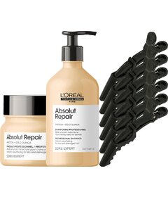 L'Oréal Professionnel Absolut Repair šampon 500ml + maska 250ml + 6ks klipů My-She SalonVice