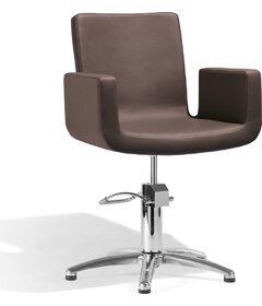 ATTRACTIO kadeřnická křeslo, hnědé, křížová podstava