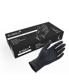 Sibel BLACK & PRO 20ks latexové rukavice, L velké