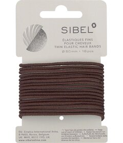 Sibel hnedé 16ks gumičky do vlasů tenké
