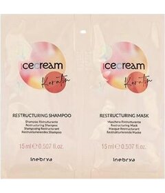 Inebrya Ice Cream Keratin Restructuring šampon 15ml + maska 15ml