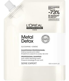 L'Oréal Professionnel Metal Detox čistící šampon na barvené a poškozené vlasy 500ml, náhradní náplň