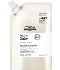 L'Oréal Professionnel Metal Detox čistící šampon na barvené a poškozené vlasy 1000ml, náplň