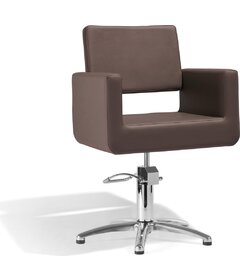 FELICITAS kadeřnické křeslo, hnědá, křížová podstava