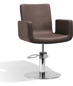 ATTRACTIO kadeřnická křeslo, hnědé, kruhová podstava