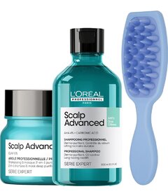 L'Oréal Professionnel Anti-Oiliness šampon 300ml + maska 2v1 250ml + kartáč My-She MindTingle Blue