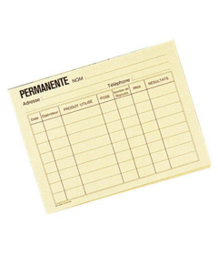 50ks zákaznické kartičky na barvení, žluté, 16x12cm