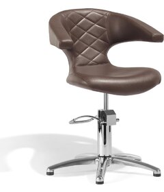 SENSUALIS kadeřnické křeslo, hnědá, křížová podstava