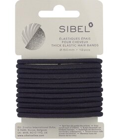Sibel čierne 12ks gumičky do vlasů hrubé