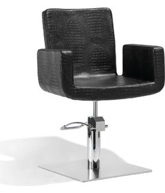 ATTRACTIO kadeřnická židle Croco, černá, podstava čtverec